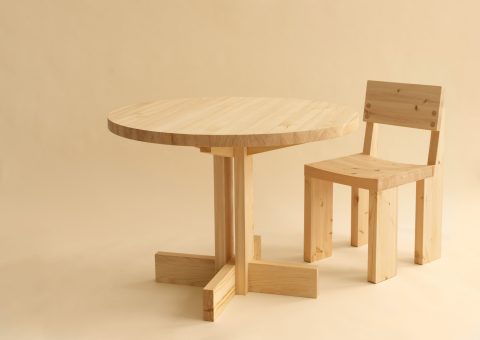Wooden dining table and wooden dining chair