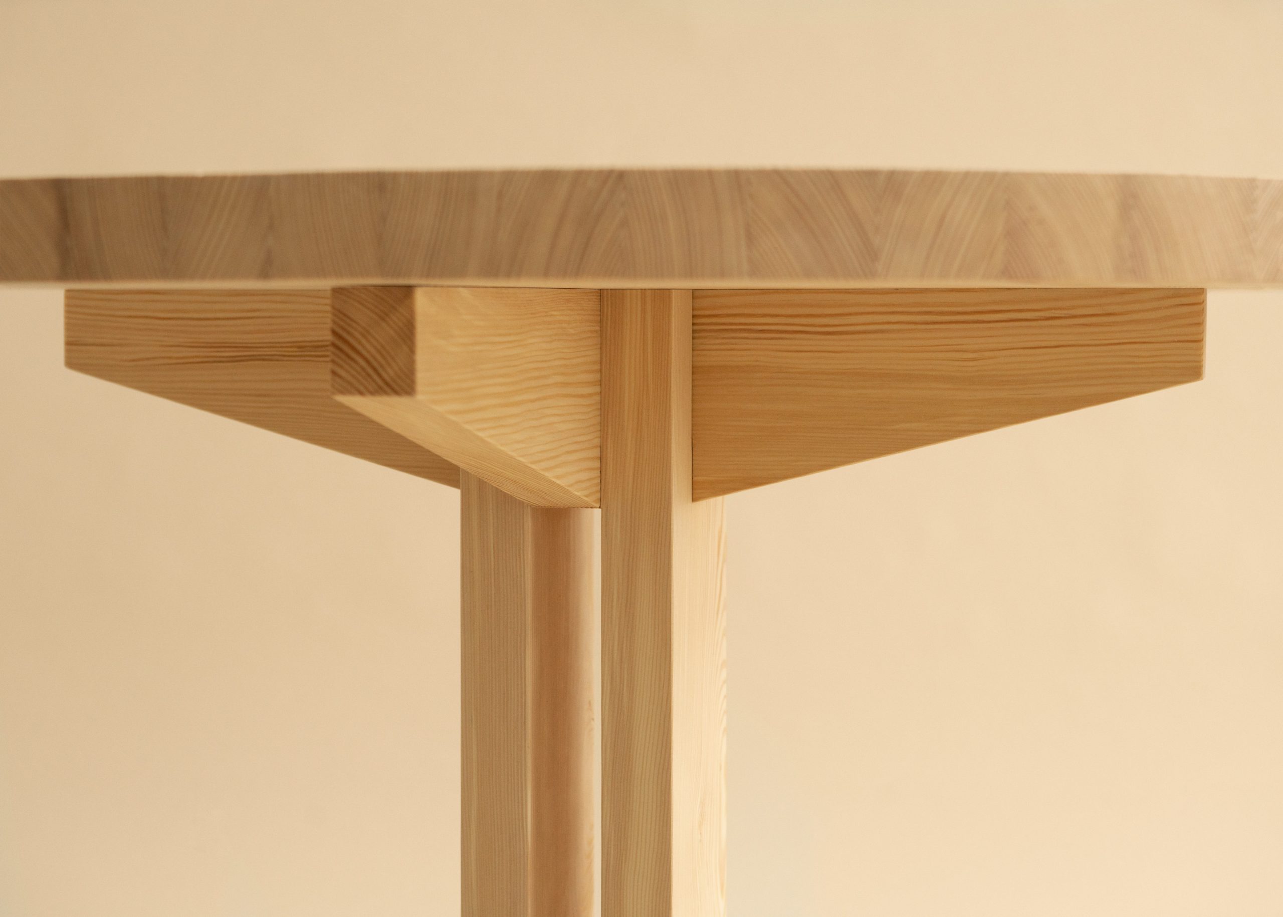 Wooden dining table sideview