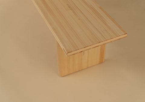 Wooden bench detail.