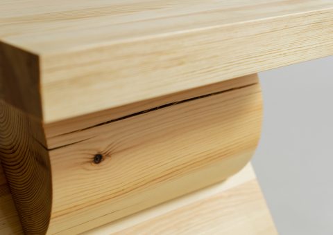 Pine side table detail