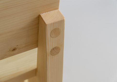 Detail of wooden bar stool