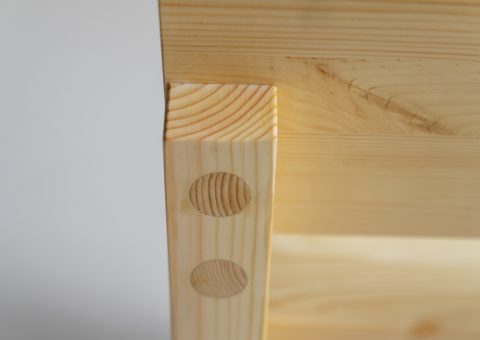 Detail of wooden bar stool