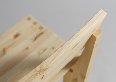 Wooden dining chair detail