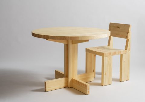 Pine dining table and pine dining chair