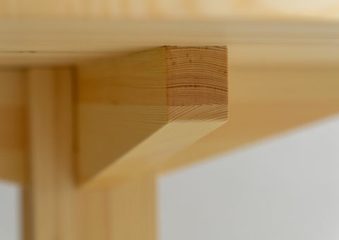 Wooden dining table detail