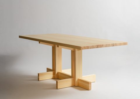 Rectangular pine dining table