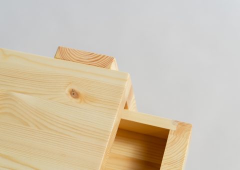 Wooden side table detail